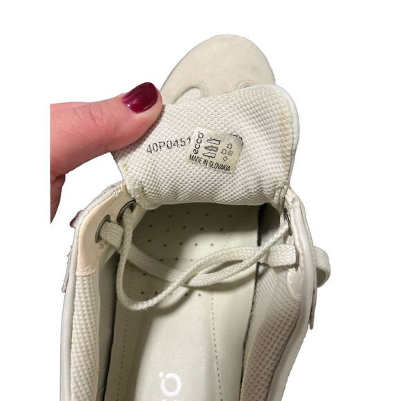 ECCO Mobile II White Nubuck Suede Trim Size 40 9.5 - Picture 7 of 12